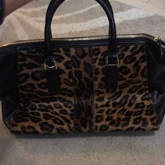 Designer Milly Leopard Print Calf Hair Tote - Picture 3 of 6